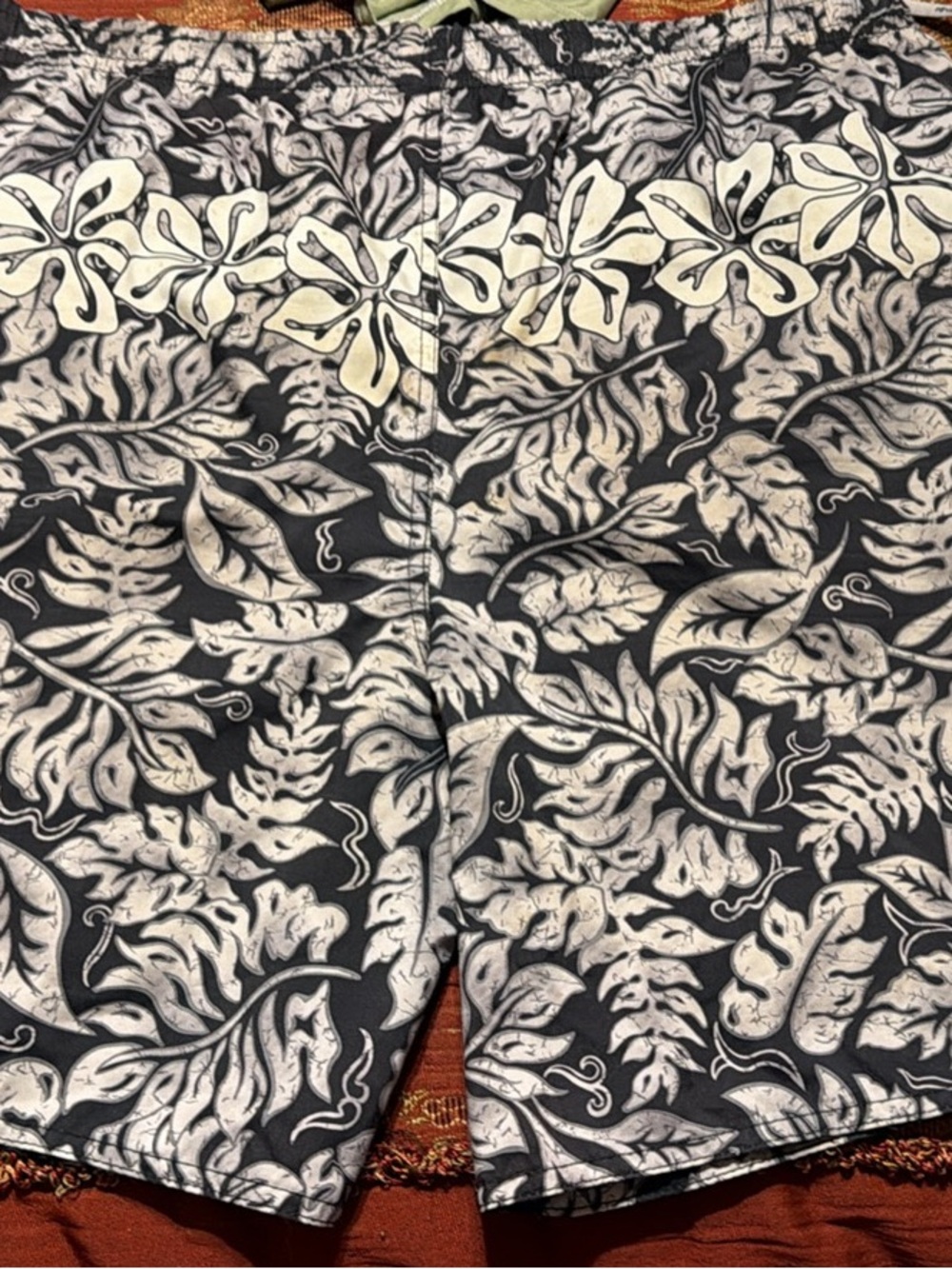 Newport Black and Cream Floral Swim Board Shorts